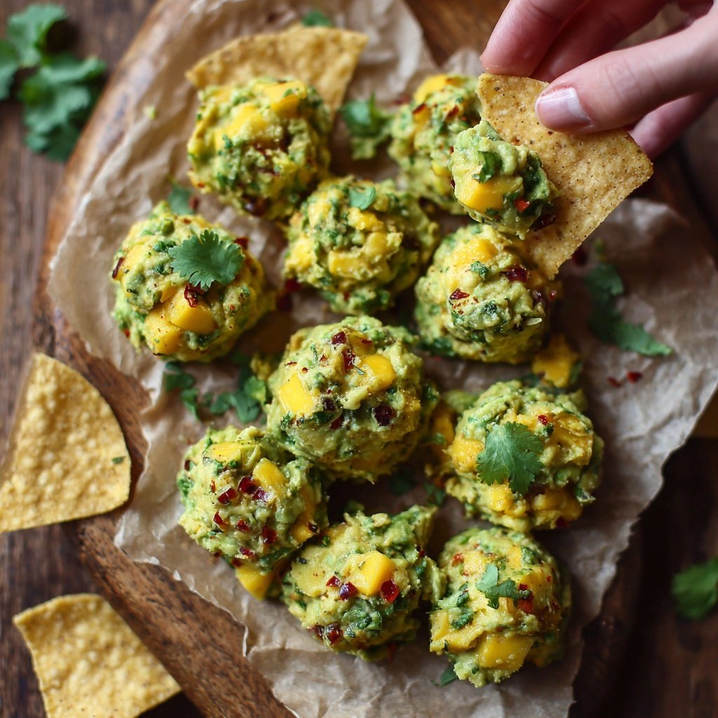 Spicy Mango Guacamole Bites