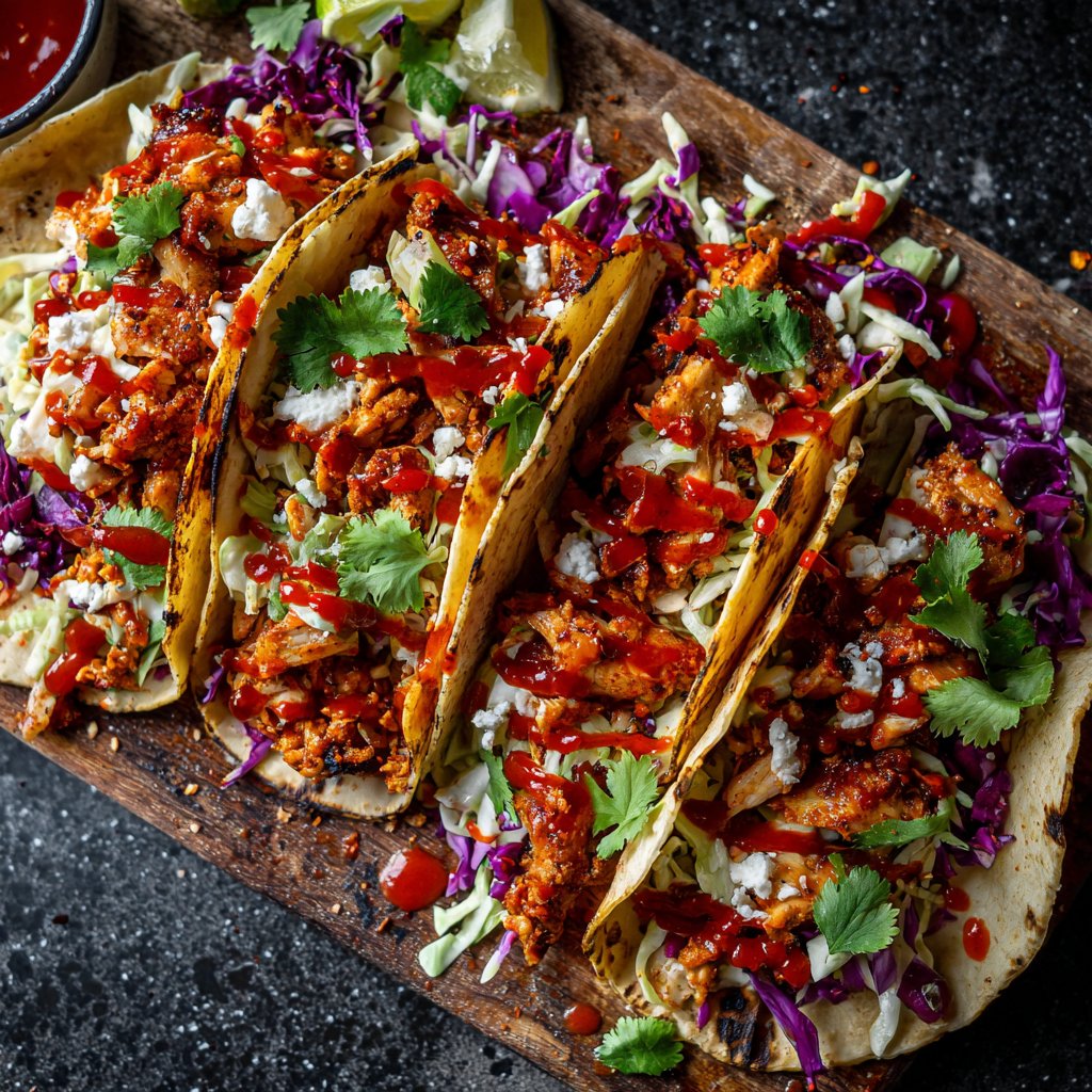 Spicy Sriracha Chicken Tacos
