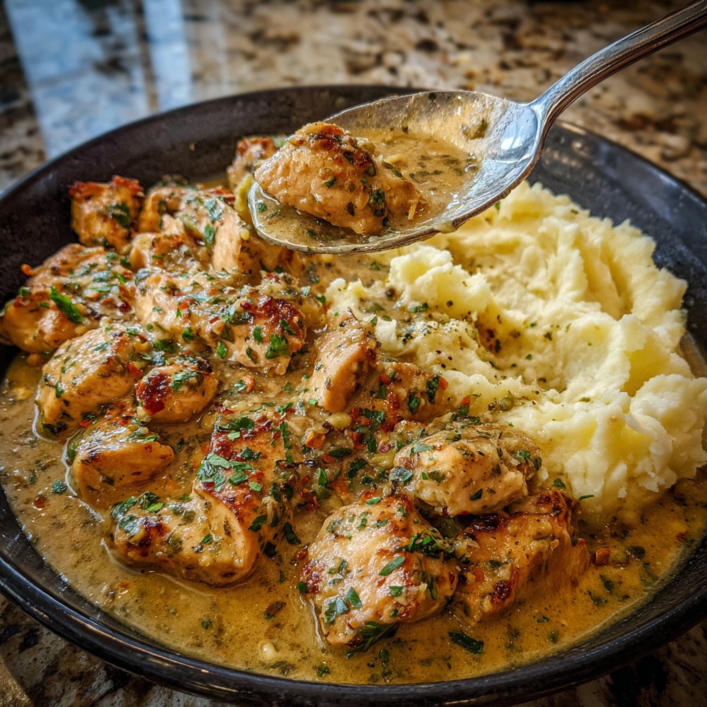 Creamy Herb Chicken Skillet with Mashed Potatoes