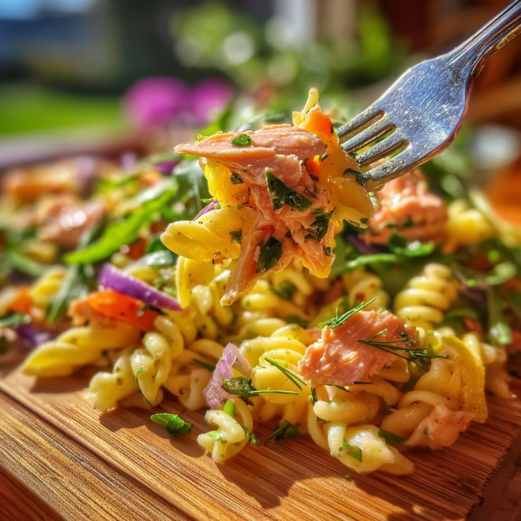 Lemon Zest Salmon Pasta Salad